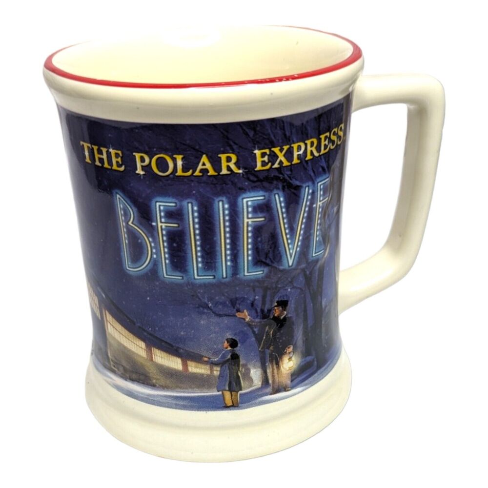 The Polar Express Believe 3D Coffee Mug Tea Cup‎ Hot Chocolate Christmas Holiday